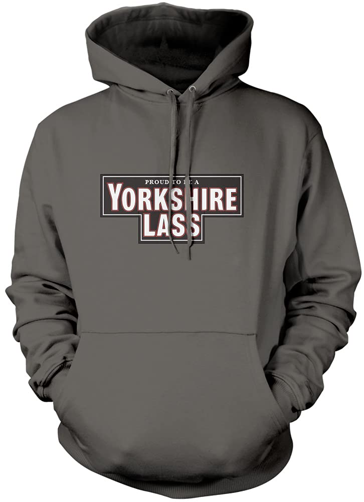 Hotscamp Boys Heather Grey Yorkshire Lass Unisex Hoodie - Grey Large