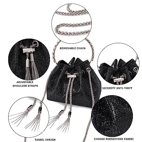 Image of Sweetovo Bling Crystal Rhinestone Purse for Women Sparkly Clutch Handbag Crossbody Bag for Evening Wedding Party Prom
