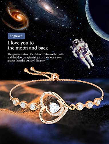 Gold Bracelets For Women Christmas Gifts Sterling Silver Tennis Bracelet Created Diamond Jewelry Wife Forever Love Heart April Birthstone Bracelet For Girlfriend Girls #TOP2