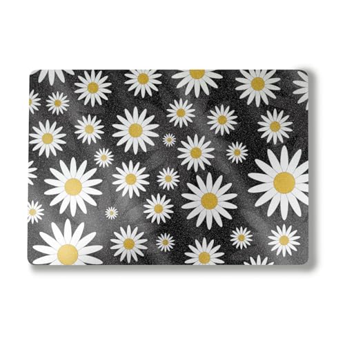 Glossy Glitter Laptop Skin Compatible with Surface Laptop 7 15" (2024) - Daisies - Premium 3M Vinyl Protective Wrap Decal Cover - Easy to Apply | Crafted in The USA by MightySkins