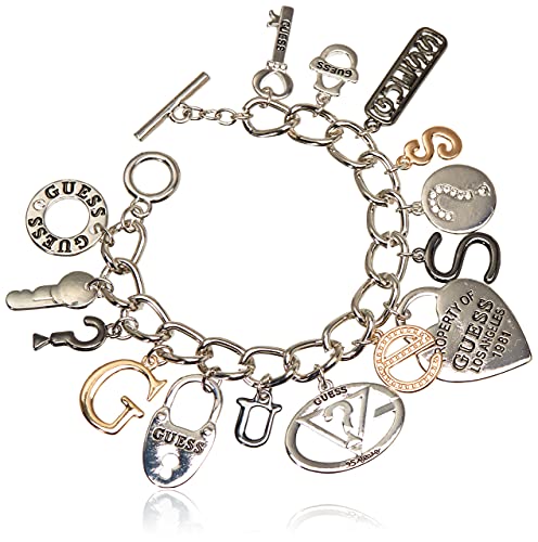 GUESS "Basic Mixed Metal Logo Charm Toggle Charm Bracelet2