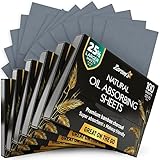 Natural Oil Blotting Sheets for Face with Bamboo Charcoal - 25% Larger - 6pk/600 Makeup Friendly Oil Absorbing Sheets for Face - Easy Dispensing Blotting Papers - Perfect for Keeping in Purse
