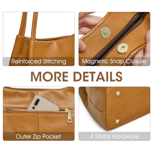 Image of Kattee Genuine Leather Purse and Handbag for Women, Soft Hobo Bag