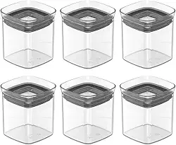 ' Kit 6 Porta Temperos Pote Hermético 150ml block Transparente com Tampa Hermética Para Organização de Temperos Organizador de Cozinha Perfeito Para Ervas Condimentos Temperos em Geral BPA Free '