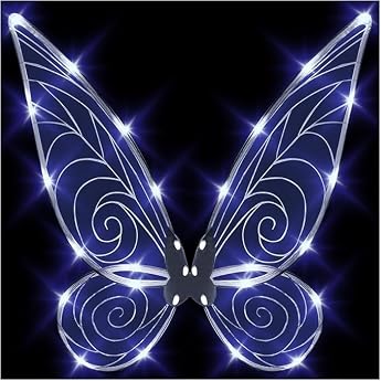 Feenfl gel Leuchtende Erwachsene Kinder Schmetterlingsfl gel LED Feenfl gel Funkelnde Engelsfl gel f r Kinder Halloween Cosplay Kost m Engelsfl gel Wei