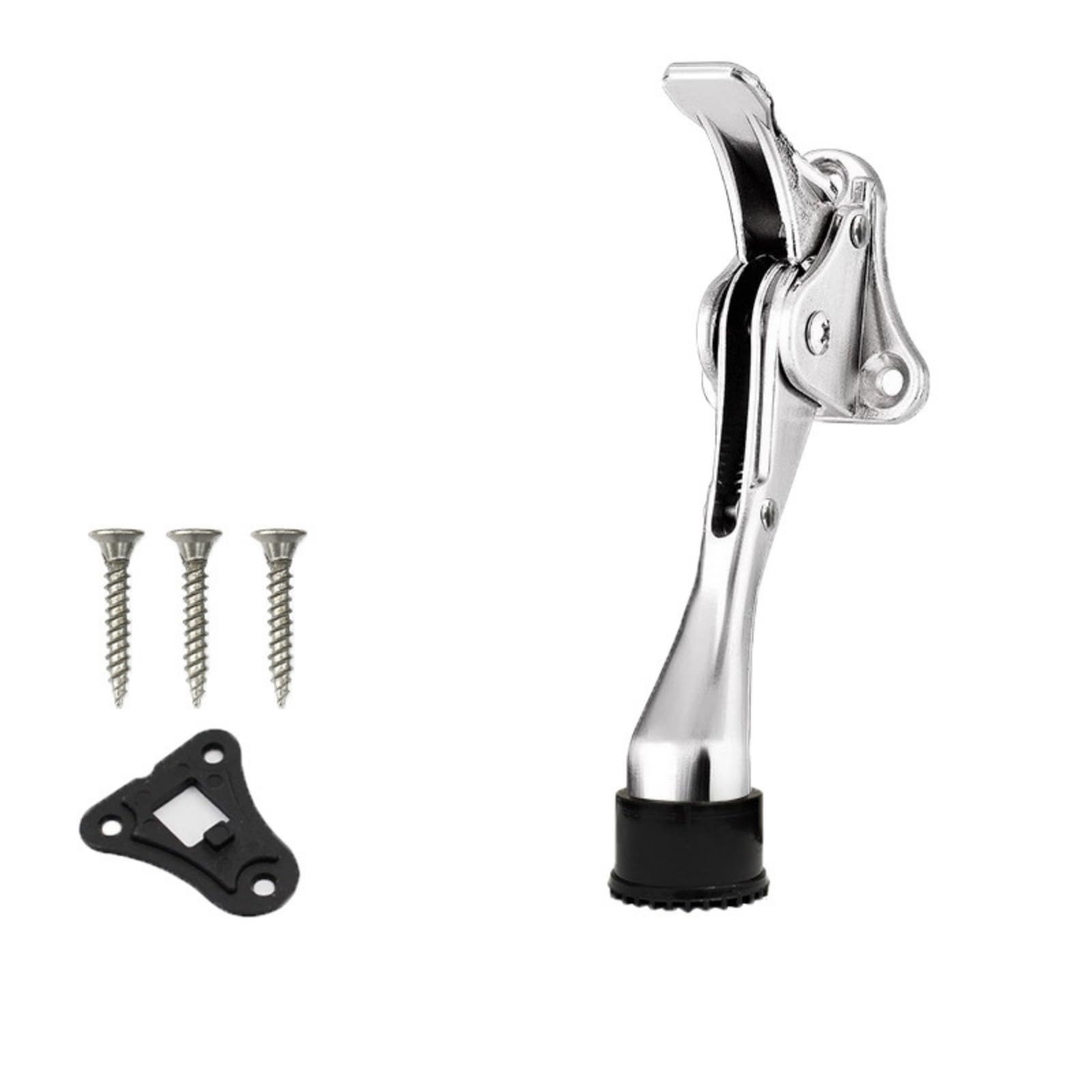 Nucelit Silver Smooth Alloy Door Holder For Interior Entries Foot Operated Design Modern Door Stopper
