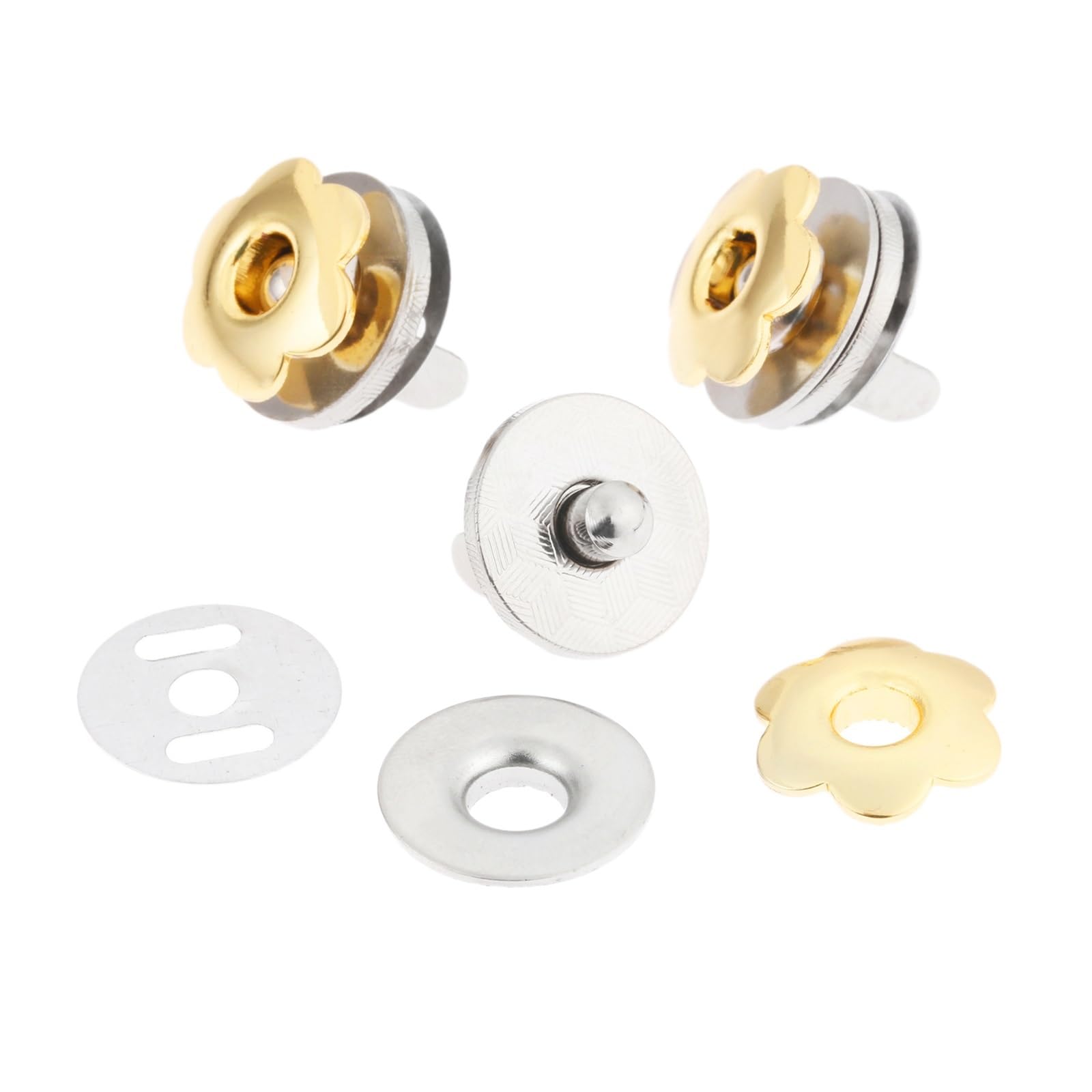 Magnetic Press Studs 5PCS 17mm Sewing Magnet Buttons Magnetic Rivet Stud Purse Snap Clasps/Closure Handbags Metal(B)