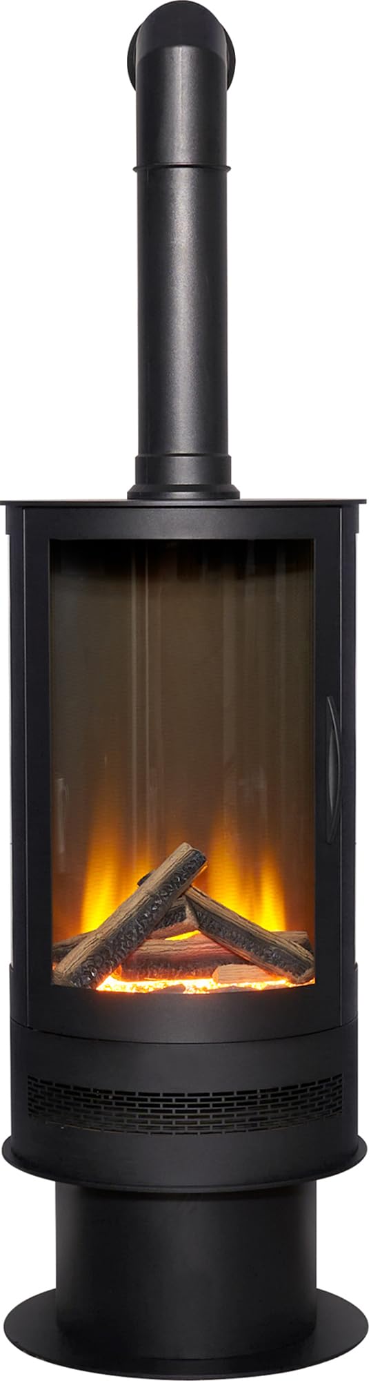 Acantha Orbit Cylinder Electric Stove In Black With Tall Angled Stove