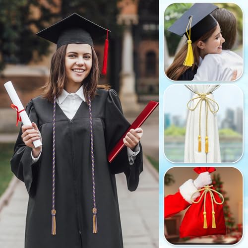 Image of ONUPGO Purple Gold Graduation Cord, Graduation Honor Cords Rayon Braided Tassel Cord for 2026, 68 inch Polyester Yarn Long Robe Honor Rope for Graduation Students, Bachelor Gown