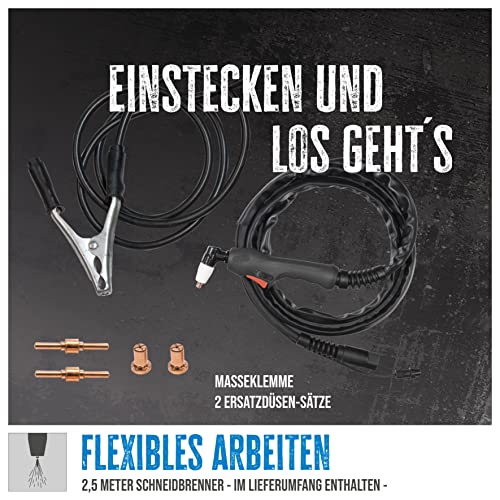 Foto von Güde Plasmaschneider GPS-E 40 A.2 (Inverter Hochfrequenz-Plasmaschneider 15-40 A, 230 V, für Bleche und Stahl, Schnittstärke bis 12 mm, 3-6 bar, inkl. Druckmindereinheit mit Manometer uvm.)