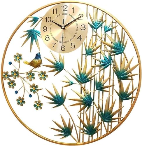 Horloge murale design moderne métal doré 3D décoration salon de luxe - 2