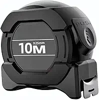 Fita Métrica Trena Profissional 10m Pratiarejo com Trava de Segurança, Fita Fluorescente de Alta Visibilidade e Clip de Cinto para Uso Profissional e Doméstico Pratiarejo®