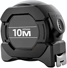 Fita Métrica Trena Profissional 10m Pratiarejo com Trava de Segurança, Fita Fluorescente de Alta Visibilidade e Clip de Cinto para Uso Profissional e Doméstico Pratiarejo®