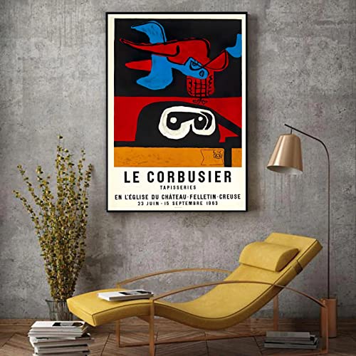 Affiche Exposition 1954 Cubisme Toile Mid Century 60x80cm - 2