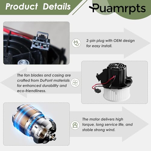 Image of AC Heater Blower Motor Assembly Compatible with Mercedes-Benz Vehicles - AMG GT C180 C250 C300 C350 C400 C63 AMG CLS400 CLS550 E250 E300 E350 E400 E550 GLK250 GLK350 SL400 SL450 SL550