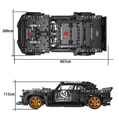 n.g. Home Decor Technischer Sportwagen für Ford Mustang Bausatz mit Fernbedienung und 3 Motoren 1639 Bricks - Kompatibel… – Bild 5