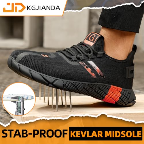 Image of Steel Toe Shoes for Men, Lightweight Safety Work Shoes, Breathable Puncture-Resistant Work Shoes for Warehouse, Factory and Light Construction