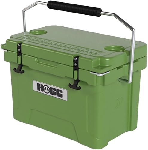 Ice Cooler with Wheels and Handle, Wheeled Cooler, Insulated Ice Chest with Wheels and Handle for Fishing and Camping with Dry Storage, Bottle Openers, and Cupholders