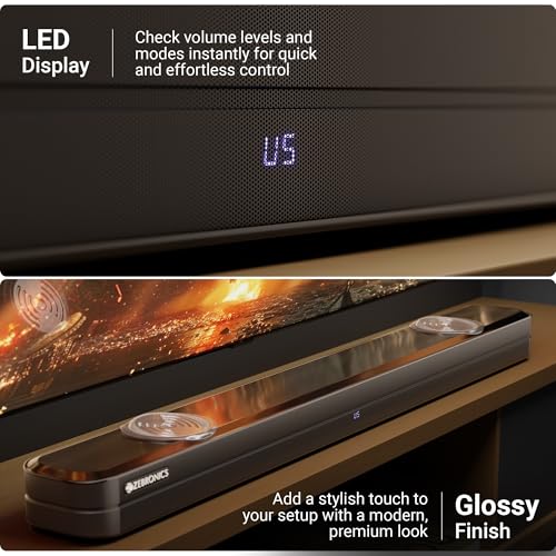 Image of ZEBRONICS Juke BAR 3650 PRO Powerful soundbar with Dual 7.62cm (3 inch) subwoofers, 100W RMS Output, 2.2 Configuration, HDMI ARC, Optical, Bluetooth v5.0, LED Display, Wall mountable & Remote
