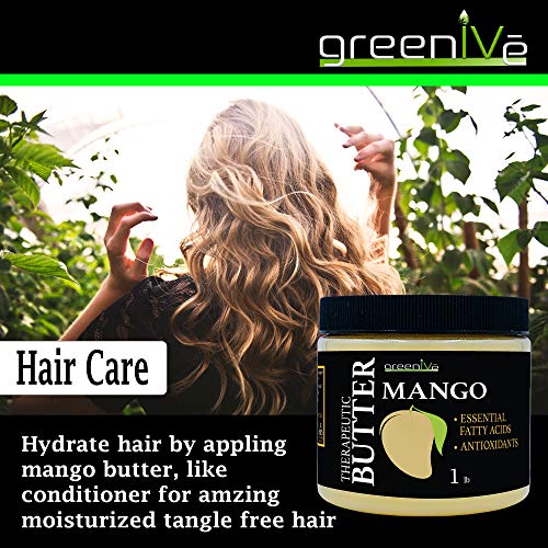 GreenIVe - 100% Pure Mango Butter- All Natural - Fresh Sourced - Exclusively on Amazon (1 Pound Crumble)