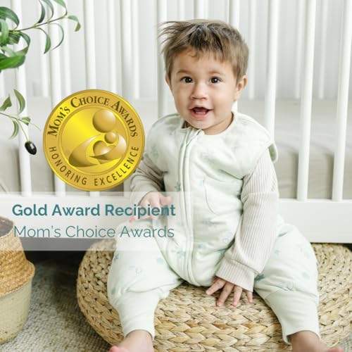 Image of Tealbee Dreamsuit Toddler Sleep Sack with Feet - Walker Sleep Bag with Legs, Rayon made from Bamboo, Winter 1.5 TOG, 2-Way Zipper, 12m-2T - Seashell