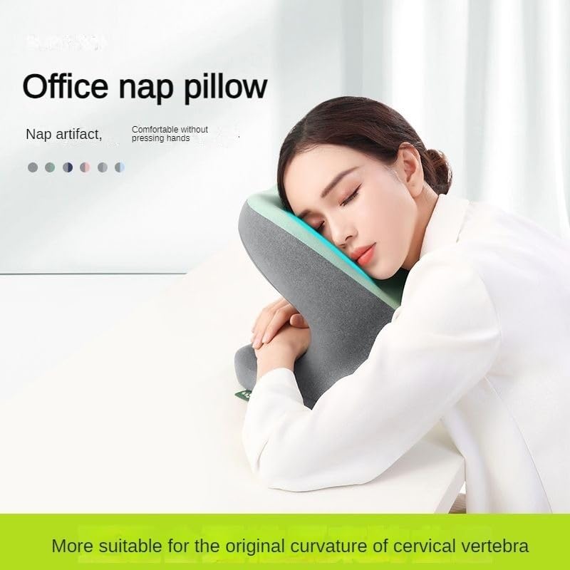 Cuscino in memory foam per cuscino da viaggio, per studenti, per dormire, stile verde