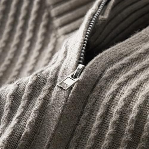 Mens Autumn and Winter Knitted Half-Zip Sweater Classic Pullover Knit Sweater3