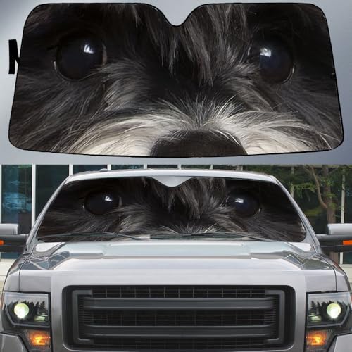 Pare-soleil avant pliable Schnauzer pour garder votre voiture au frais en vacances