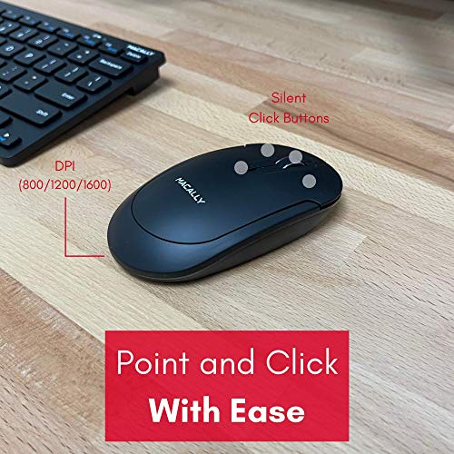 Macally Wireless Mini Keyboard & Mouse Combo and a Vertical Laptop Stand, Organize You Desk, Keep Your Laptop Safe