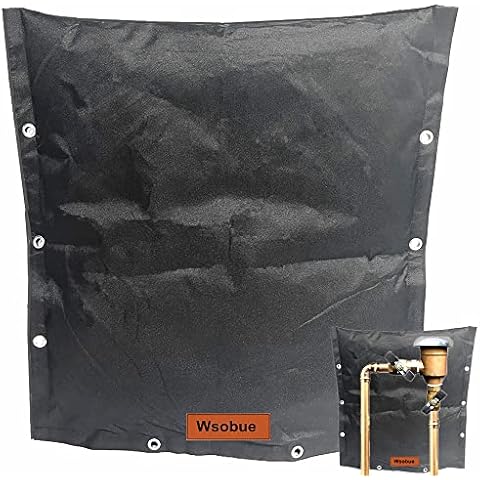 Wsobue Customizable Backflow Preventer Cover Insulated Pouch,Outdoor Pipe Insulation Cover,Winter Well Head Cover Water Well Pump Covers Sprinkler Valve Cover Insulated (Pipe Cover Hole- Black 24*24) Cover