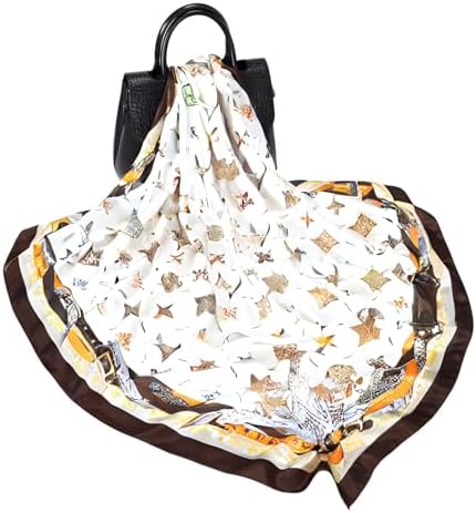 silk scarf for women silk scarf women shawl leaf scarf stain neck...