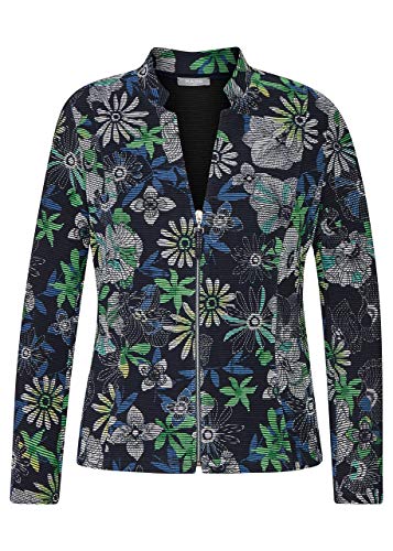 Rabe Damen Jacke mit geblümtem Allover-Muster und V-Ausschnitt