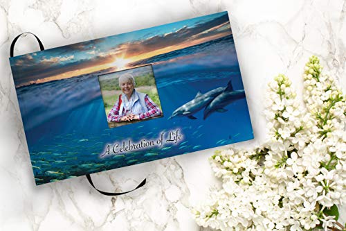 Image of Dolphin Celebration of Life Funeral Guest Book for Memorial Service