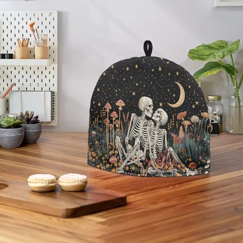 Image of Hudotybom Funny Skeleton Tea Cosy Teapot Cover Breakfast Coffee Warmer Cozy Kettle Cover Water Kettle Protector Kitchen Cozies Insulated Large Teapot Quilt Warmer for Kitchen Dining Table