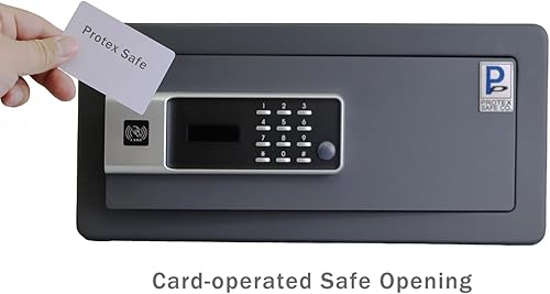 Miniatura 5 de Protex H4-2043ZH-BLACK - Caja fuerte personal con apertura de 3 vías Llave de emergencia, funciona con tarjeta, teclado digital. Luz interior LED,