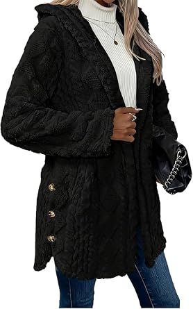 2026 New Womens Fall Winter Warm Fashion Hooded Cardigan Long Sleeve Coat for Casual Daily Wear
