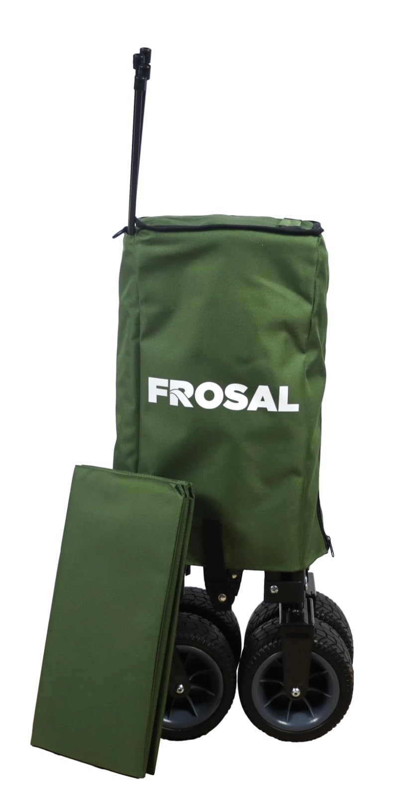 FROSAL Faltbarer Bollerwagen Emil grün Strandwagen klappbar Transportwagen Handwagen