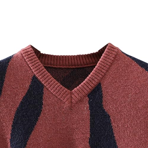 Men's Contrasting V Neck Knit Vest Casual Sleeveless Cable Knit Sweater Vests Knitted Cotton V-Neck Men Sleeveless2