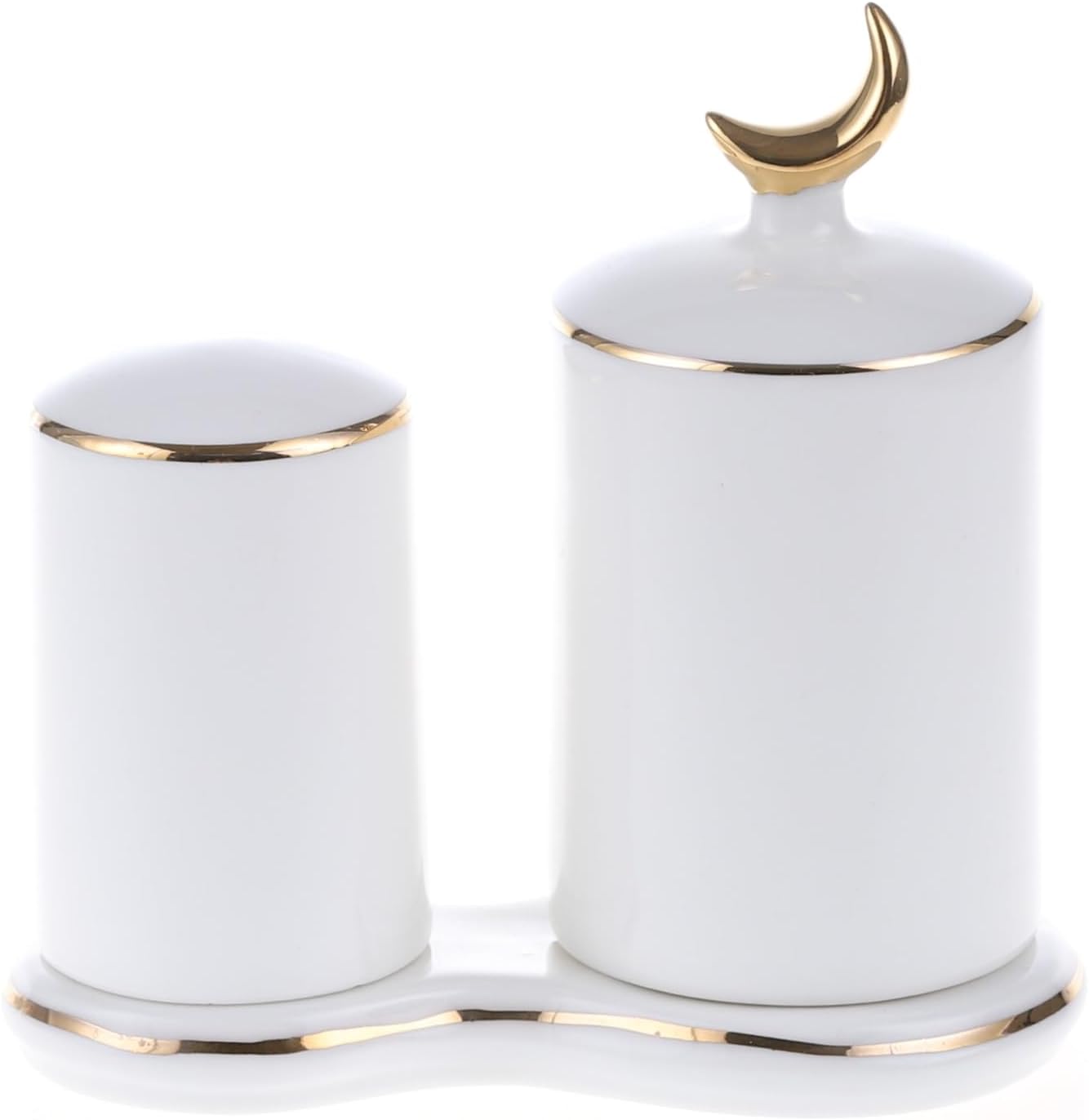 Toothpick Holder Ceramic Toothpick Box, Cotton Bud Box, Storage Box, Two-in-One Desktop, Small Items, Household Toothpick Dispenser (Color : B)