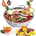 Produktbild BORDSTRACT Hot Pot Topf, 28-32CM Edelstahl 2 Kammern Dualer Hot Pot Doppelgriff Kochgeschirr Hot Pot mit Trennwand für Induktionsherd Gasherd Elektroherd oder Cerankochfeld (32cm)