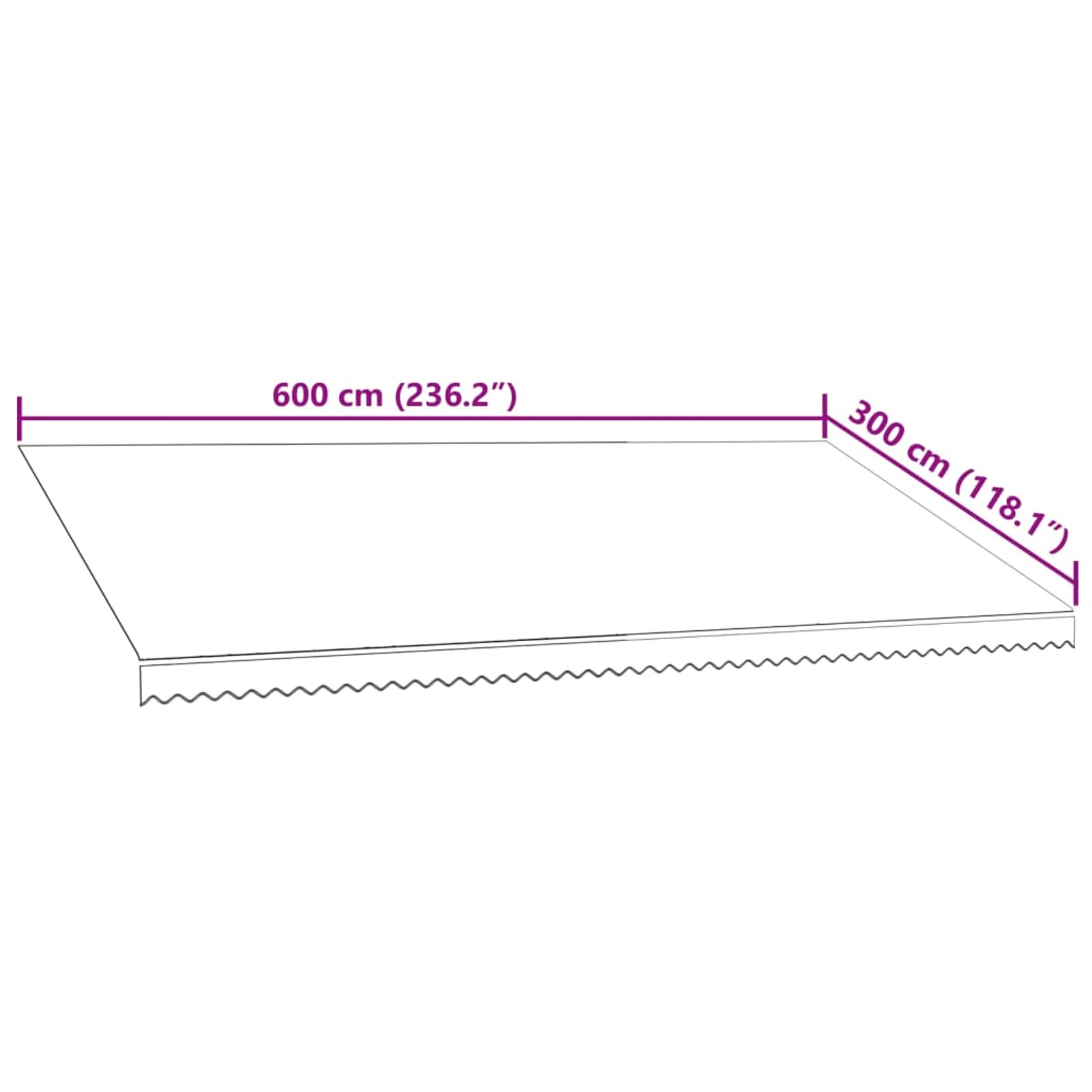 Homgoday Tenda da sole arancione e marrone, 600 x 300 cm, tenda da sole di ricambio per tenda da sole esterna, adatta per telaio della tenda da sole 600 x 300 cm (cornice non inclusa)