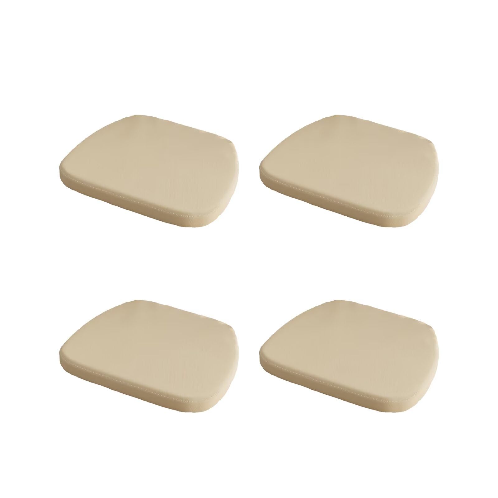 Cojines Sillas Comedor Ovalado, Cojines Silla Cocina 35x35, Antimanchas Cojines para Sillas De Terraza, Lot De 4 Desenfundables Cojines para Exterior Jardin con Fondo Antideslizante, Gris Claro