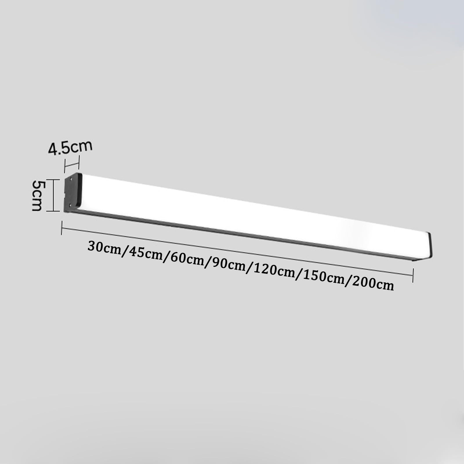 Lampa ścienna LED do wnętrz ściemnialna 3000K-6000K Lampa ścienna z pilotem Nowoczesne aluminiowe długie oświetlenie ścienne do sypialni salon korytarz schody (biały, 45 cm)