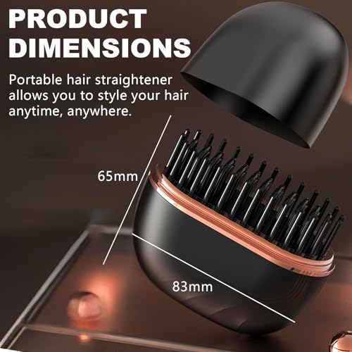 Mini plancha para cabello recargable portátil negro miniatura 7
