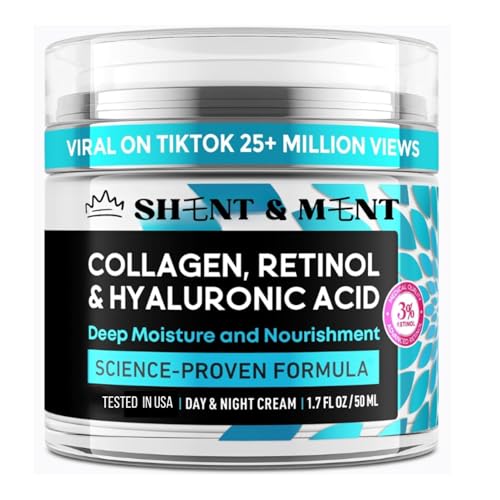 SHENT & MENT Crema Facial Retinol 3% Alta Concentración Cara Cuello Escote Antiarrugas Antiedad Acné Manchas Colágeno Ácido Hialurónico Péptidos Lifting Reafirmante Mujer Hombre Día Noche 50ml