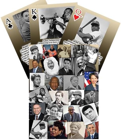 Lunch Money Famous African Americans in History Playing Cards Professional Premium Quality, Standard Size, Great for Poker, Blackjack 54 Different Images