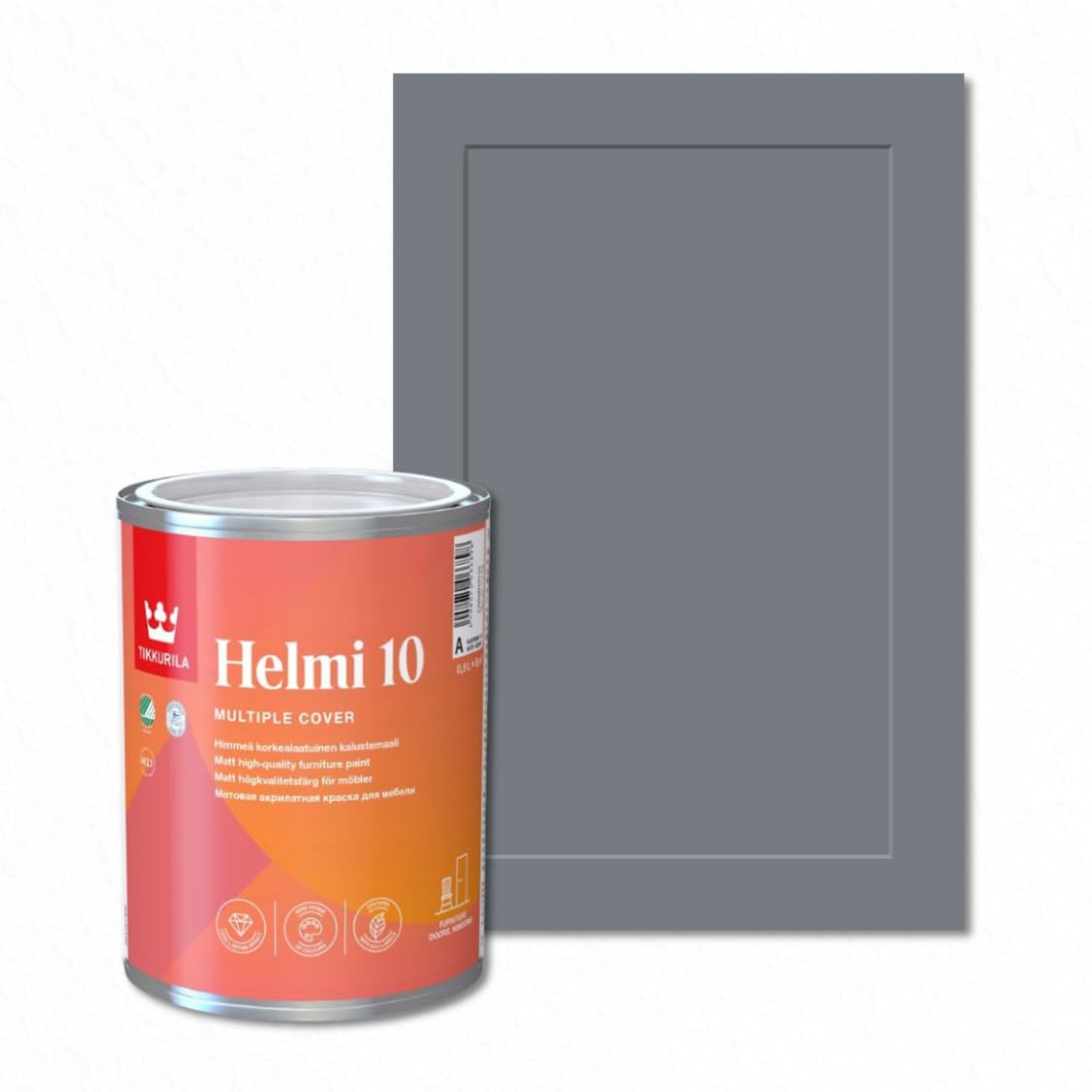 TIKKURILA Helmi 10 Matt Paint for Kitchen Cupboards, Furniture & MDF | Durable Interior Wood Finish - 0.25L Surf S500