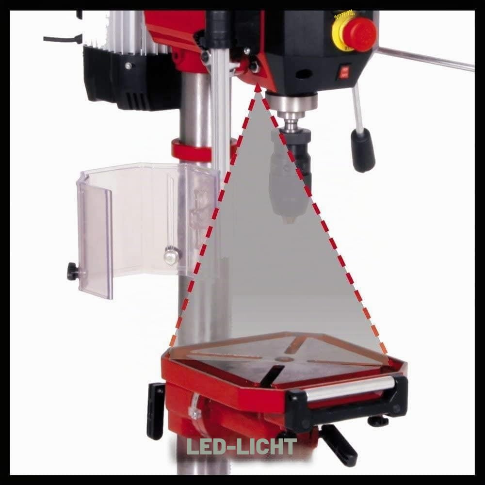Einhell Säulenbohrmaschine TE-BD 750 E (750 W, 450-2.500 min-1, Induktionsmotor, stufenlose Drehzahlregulierung, Schnellspannbohrfutter von 1-16mm, MK2-Aufnahme, Tiefenanschlag)