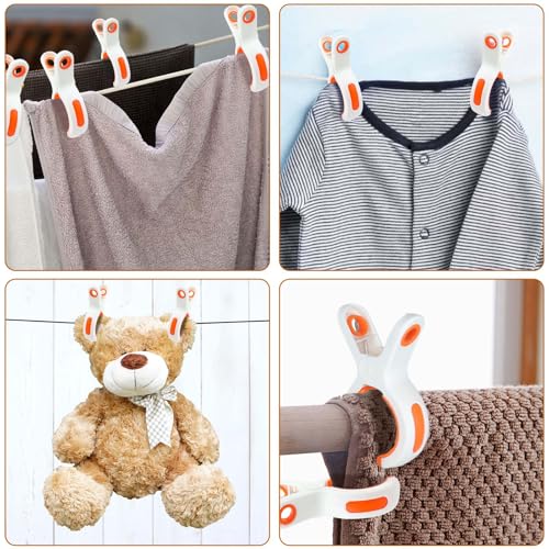 8 Stück Große Handtuchklammern für Strandliegen, Winddicht Wäscheklammern, Strandtuch Klammern, Badetuch Klammern Stabil Towel Clips für Sonnenliegen Pool Stuhl Liege Bettwäsche Kleidung (White)