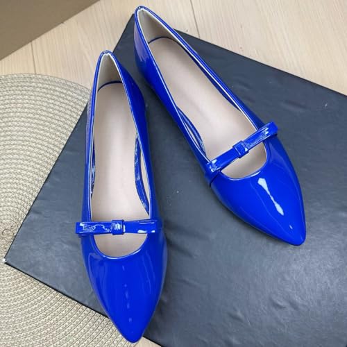 WENJIAZHIZHI Women's Bowknot Pointed Toe Ballet Flats Elegant Slip-Ons Flat Shoes Comfortable Dress Shoes Female Loafers2
